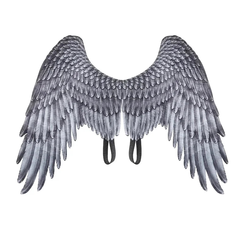 Grandes Ailes d’Ange Gris en Plumes