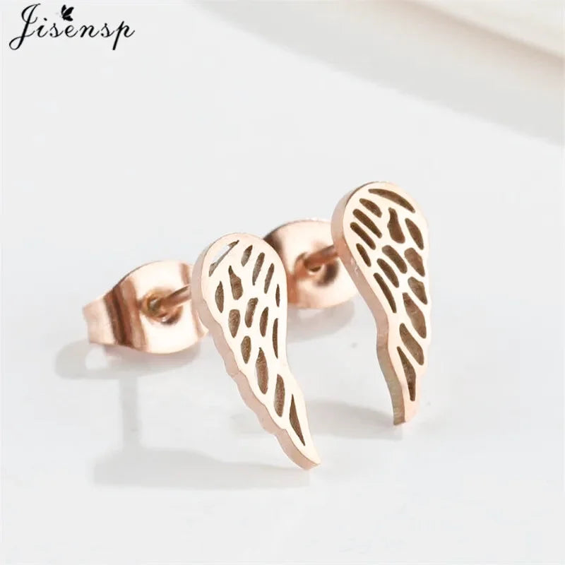 Boucles d’Oreilles Ailes d’Ange en Acier Inoxydable