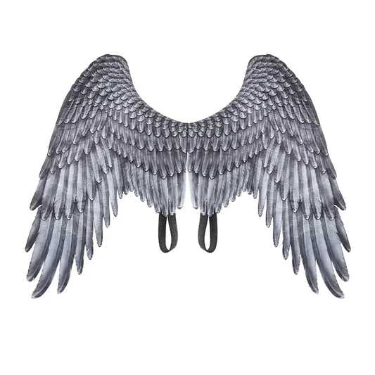 Grandes Ailes d’Ange Gris en Plumes