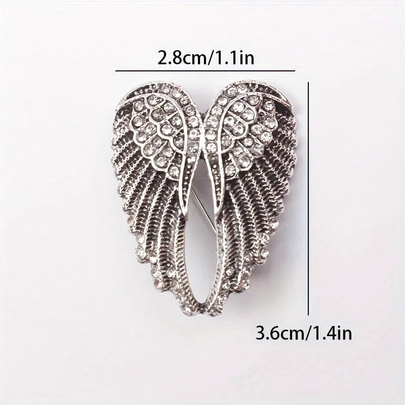 Broches Épingles Ailes d’Ange en Cristal – Bijoux de Mode pour Femmes et Hommes
